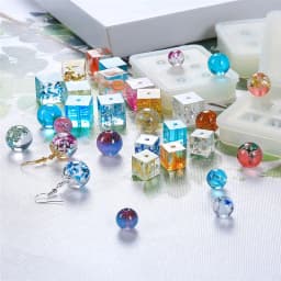 SNASAN Silicone Mold For Jewelry Beads 9mm12mm 16mm Cube Ball 6 Compartment Epoxy Resin Silicone Mould Handmade DIY Material