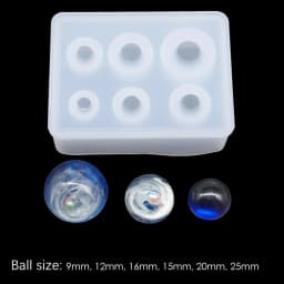 SNASAN Silicone Mold For Jewelry Beads 9mm12mm 16mm Cube Ball 6 Compartment Epoxy Resin Silicone Mould Handmade DIY Material