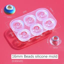 SNASAN Silicone Mold For Jewelry Beads 9mm12mm 16mm Cube Ball 6 Compartment Epoxy Resin Silicone Mould Handmade DIY Material