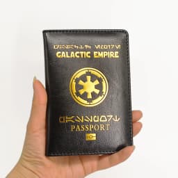 New Logo Galactic Empire Passport Cover Black Pu Leather Covers for Passports Travel Wallet Document Organizer Passport Holder