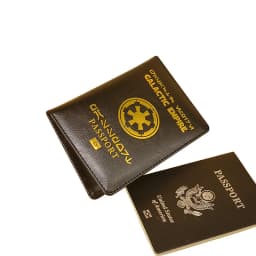 New Logo Galactic Empire Passport Cover Black Pu Leather Covers for Passports Travel Wallet Document Organizer Passport Holder
