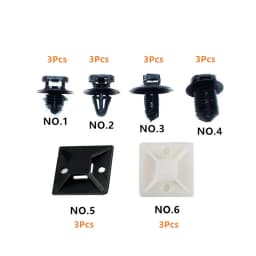 18PCS Auto Girder Frame Body Harness Electric Circuit Oil Water Pipe Barbed Cable Tie Fixed Base Plastic Fastener Clip Rivet