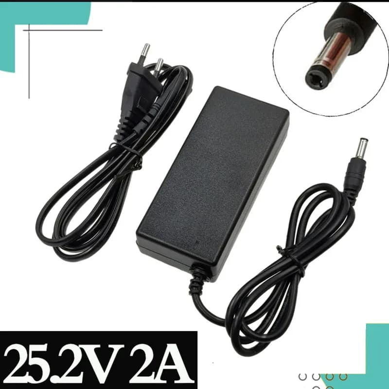 25.2V 2A Charger for 7 Series 21.6V 22.2V Lithium Ion Lithium Ion Battery Pack DC5525 Connector