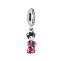 925 Sterling Silver Charms Beads Original Japanese Doll Fortune Cat Charm Fit Brand Bracelets Bangles DIY Jewelry For Women