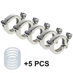 YQBS 1"- 8" Inch Sanitary Stainless Steel Tri Ferrule Clamps Clover SS 304 Fit for Pipe Flange With Silicone gasket