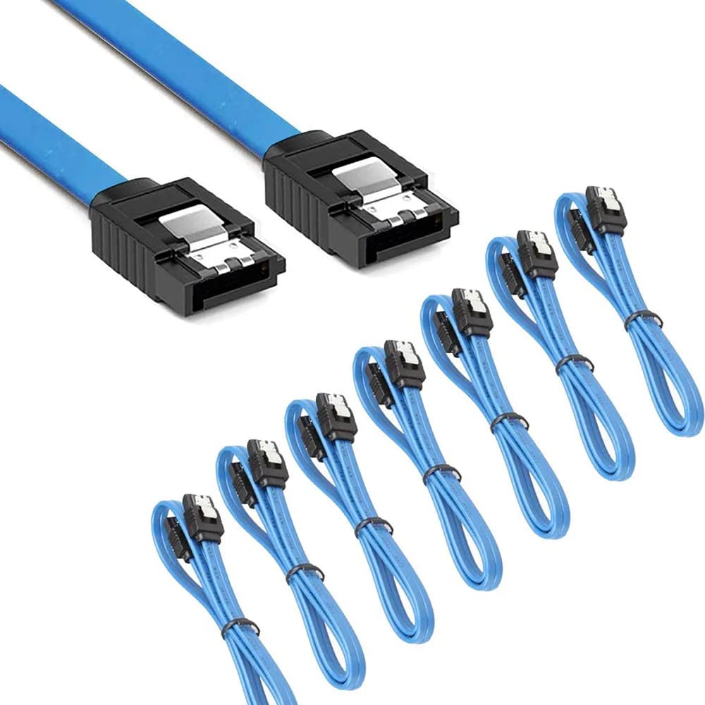12 Pack 90 Degree Right-Angle / Straight SATA III HDD SDD Cable 6.0 Gbps With Locking Latch 16Inch For SATA HDD, SSD, CD Driver