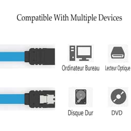 12 Pack 90 Degree Right-Angle / Straight SATA III HDD SDD Cable 6.0 Gbps With Locking Latch 16Inch For SATA HDD, SSD, CD Driver