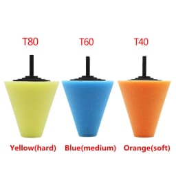 Car Polishing Pad Buffing Foam Sponge Pad Cone Polisher Buffer Pad Automotive Waxing Kit for Car Wheel Hub Headlight Polishing