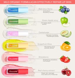6 Color-Changing Lip Gloss Fruity Scent Moisturizing and Long-Lasting Smooth Hydrating Temperature-Activated Lip tint