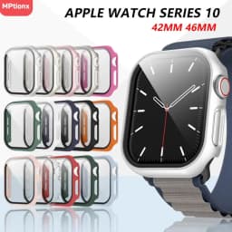 Tempered Glass+Cover for Apple Watch 10 42mm 46mm Matte Hard PC Bumper Screen Protector Case iWatch Series 10 42/46 Accessories