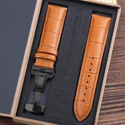 Genuine Cowhide Watch Straps with Box WatchBand 14mm 16mm 18mm 20mm 21mm 22mm 24mm Watch Bracelet Butterfly Clasp Wristband Belt
