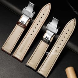 Genuine Cowhide Watch Straps with Box WatchBand 14mm 16mm 18mm 20mm 21mm 22mm 24mm Watch Bracelet Butterfly Clasp Wristband Belt