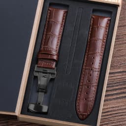 Genuine Cowhide Watch Straps with Box WatchBand 14mm 16mm 18mm 20mm 21mm 22mm 24mm Watch Bracelet Butterfly Clasp Wristband Belt