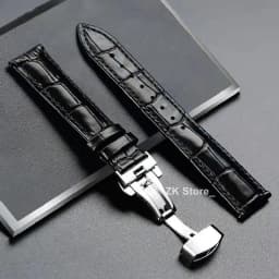 Genuine Cowhide Watch Straps with Box WatchBand 14mm 16mm 18mm 20mm 21mm 22mm 24mm Watch Bracelet Butterfly Clasp Wristband Belt
