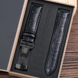 Genuine Cowhide Watch Straps with Box WatchBand 14mm 16mm 18mm 20mm 21mm 22mm 24mm Watch Bracelet Butterfly Clasp Wristband Belt