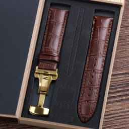 Genuine Cowhide Watch Straps with Box WatchBand 14mm 16mm 18mm 20mm 21mm 22mm 24mm Watch Bracelet Butterfly Clasp Wristband Belt