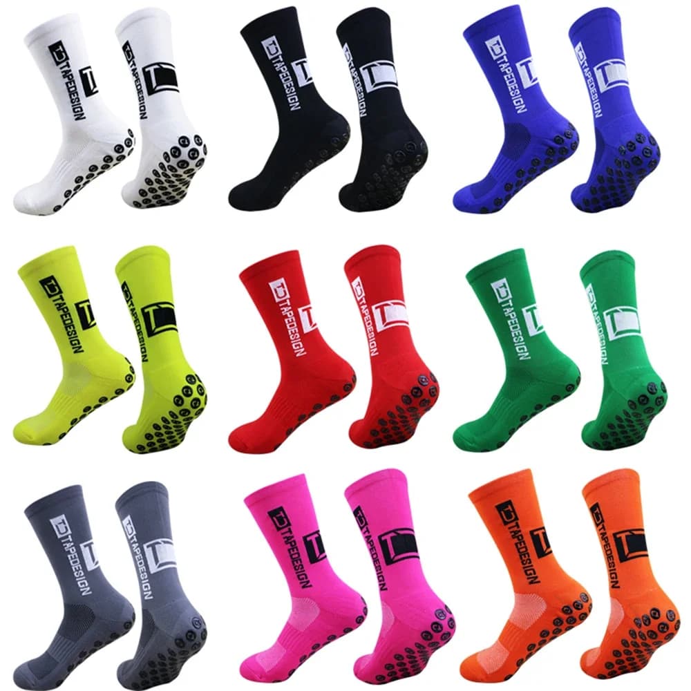 1/5 Pairs Non Slip Soccer Socks Men Non Skid Grip Football Basketball Sport Cycling Socks