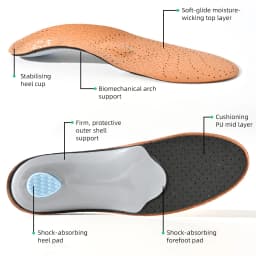 Leather Orthotic Insole For Flat Feet Arch Support Orthopedic Leather Sport Insole For Men Women O/X Leg Corrected Insoles