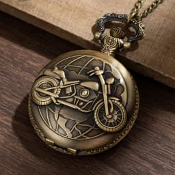 Retro Motorcycle CAR Pattern Quartz Pocket Watch Motorbike MOTO Design Pendant Fob Watch Chain Gifts for Men