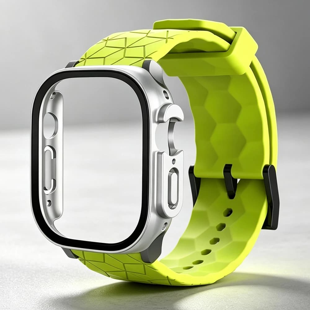 Watch Case+Strap for Apple Watch ULTRA 2 3 49mm 45mm 44mm 41mm 40mm Football Pattern Correa Bracelet iWatch 4/5/6/SE/7/8/9 Cases