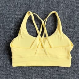 Solid Color Women Cross Back Bra Fitness Underwear Soft Fitness Sport Bra Top Gym Yoga Athletic Workout With Chest Pad