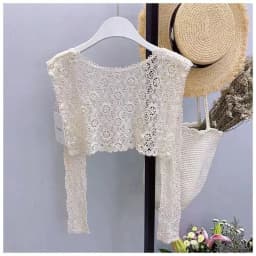 Lace Knitted Crochet Hollow Fake Collar Women Small Shawl Decorative Fake Collar Women Clothes Accessories Detachable Collar