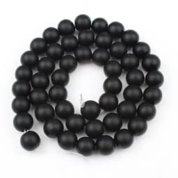 Wholesale Glass Stone Black White Matte Dull Polish Onyx Agates Round Beads For Jewelry Making DIY Bracelet Charms 4-12mm 15”