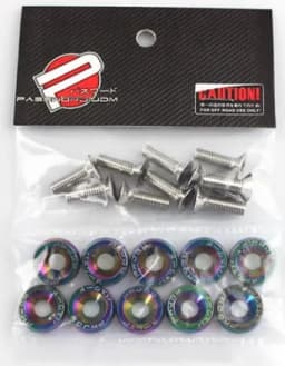 Universal 10pcs Fender Washer JDM Style fit Any 6mm Hole Bumpers Engine Dress Up License Plate Aluminum Washers With Bolts