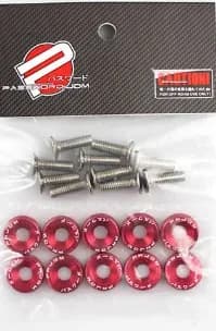 Universal 10pcs Fender Washer JDM Style fit Any 6mm Hole Bumpers Engine Dress Up License Plate Aluminum Washers With Bolts