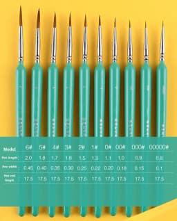 4/5/10pcs Miniature Hook Line Pen Art Painting Brushes Weasel Hair Paint Brush Gouache Watercolor Oil Paint Artists Hand Painted