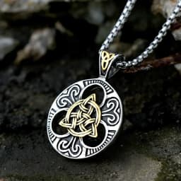 Punk Gold Color Ahura Mazda Fire of Light and Truth Zoroastrianism Amulet Necklaces for Men