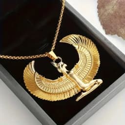 Punk Gold Color Ahura Mazda Fire of Light and Truth Zoroastrianism Amulet Necklaces for Men