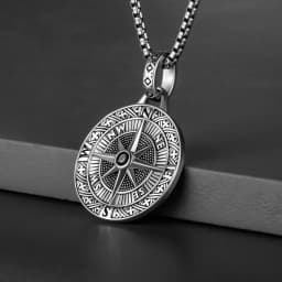 Punk Gold Color Ahura Mazda Fire of Light and Truth Zoroastrianism Amulet Necklaces for Men