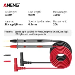Universal 20A 1000V Silicone Digital Multimeter Probe Test Leads Pin For Vichy For FLUKENeedle Tip Multi Meter Tester