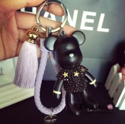 2021 Fashion Bomgom Tassels Cartoon Popobe Gloomy Bear Keychain Cute Bag Charm Holder Cartoon Resin Key Chain