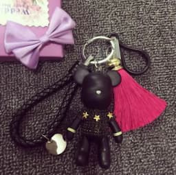 2021 Fashion Bomgom Tassels Cartoon Popobe Gloomy Bear Keychain Cute Bag Charm Holder Cartoon Resin Key Chain