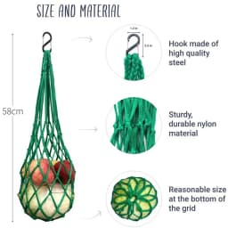 Chicken Vegetable Net String Bag Poultry Fruit Holder Chicken Cabbage Feeder Treat Feeding Tool for Hen Goose Duck Large Birds