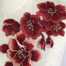 5 Pcs Red Plum Blossom Flower Embroidery Patches Fabric Applique Festival Clothing Christmas Patch Sewing Repair