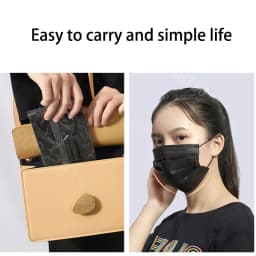10/50/100/200/500 Pcs Mask Disposable Separate Package Black Face Masks Independent Packaging 3 Layer Ply Safe Protective Mask