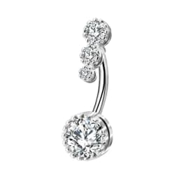 1PCS Surgical Steel Ab Crystal Belly Button Rings Zircon Heart Navel Piercing Reverse Cute Belly Button Piercing Sexy Navel Ring