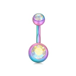 1PCS Surgical Steel Ab Crystal Belly Button Rings Zircon Heart Navel Piercing Reverse Cute Belly Button Piercing Sexy Navel Ring