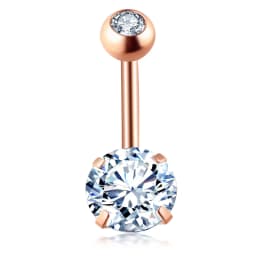 1PCS Surgical Steel Ab Crystal Belly Button Rings Zircon Heart Navel Piercing Reverse Cute Belly Button Piercing Sexy Navel Ring
