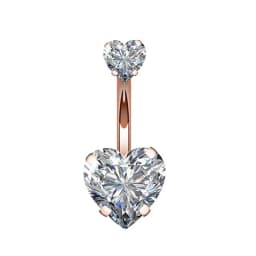 1PCS Surgical Steel Ab Crystal Belly Button Rings Zircon Heart Navel Piercing Reverse Cute Belly Button Piercing Sexy Navel Ring