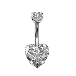 1PCS Surgical Steel Ab Crystal Belly Button Rings Zircon Heart Navel Piercing Reverse Cute Belly Button Piercing Sexy Navel Ring