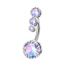 1PCS Surgical Steel Ab Crystal Belly Button Rings Zircon Heart Navel Piercing Reverse Cute Belly Button Piercing Sexy Navel Ring