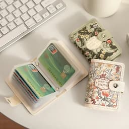 Retro Oil Painting Card Bag Large Capacity Women's Multi Slot Card Covers Driver's License Holder Credit Card Holder Coin Purse