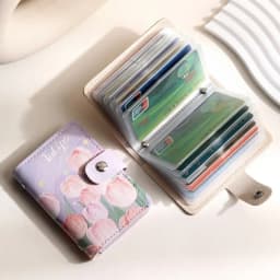 Retro Oil Painting Card Bag Large Capacity Women's Multi Slot Card Covers Driver's License Holder Credit Card Holder Coin Purse
