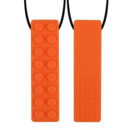 5PCS Brick Silicone Teether Baby Teething Toys Sensory Chewable Necklace BPA Free Silicone Food Grade Teether Oral Motor Tools