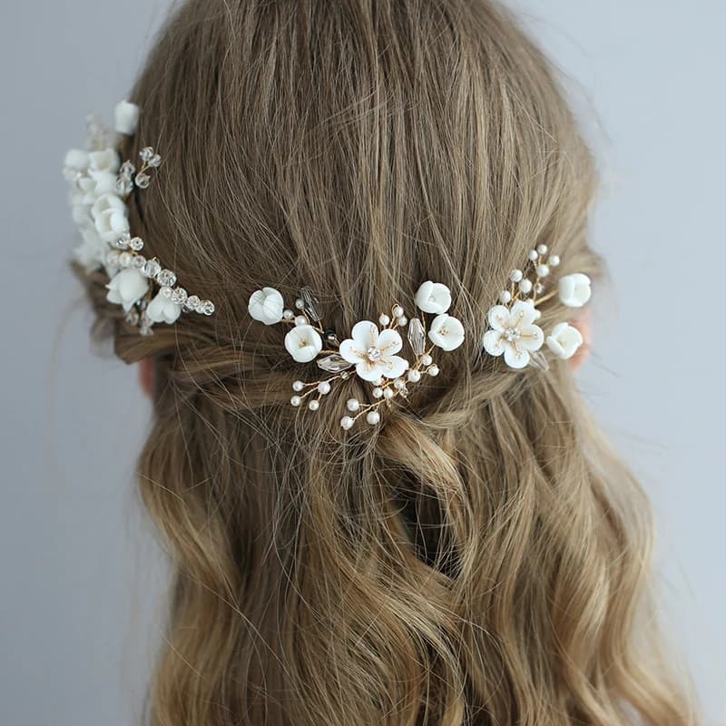 Wedding Hair Accessories crystal Headdress Jewellery Flower Hair Comb Headdress Hair Pins Bridal Hair Ornaments Female Tiaras