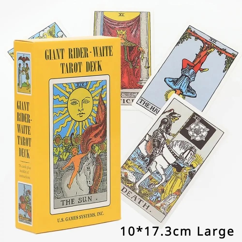 Large Classic Rider Waite Tarot Deck 78 Pcs Cards with Guidebook for Beginners 10*17.3cm